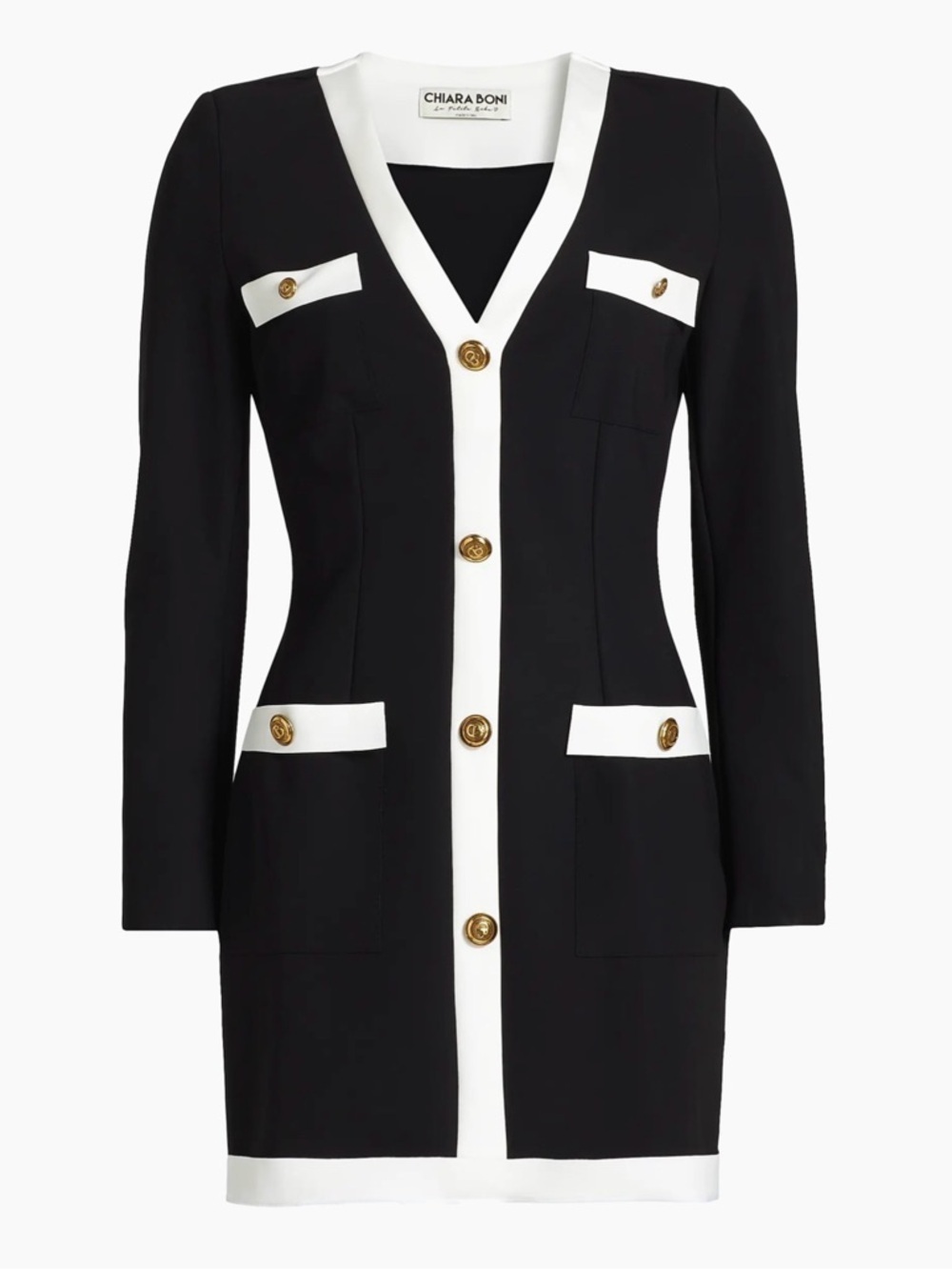 Chiara Boni La Petite Robe Toluke Bic Button-Front Minidress